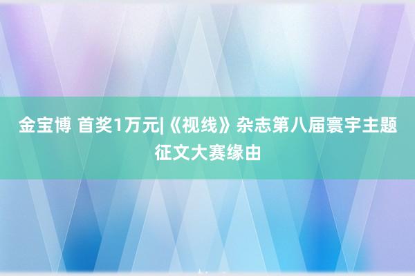 金宝博 首奖1万元|《视线》杂志第八届寰宇主题征文大赛缘由