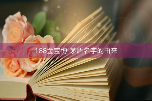 188金宝博 茅盾名字的由来